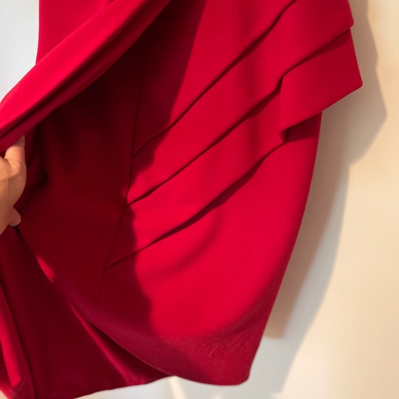 HOTTEST Color for FALL!  Red Draped dress with side detail - Picture 5 of 12